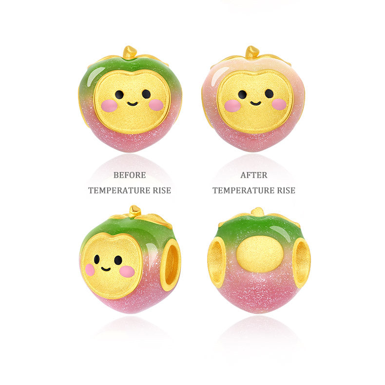 24K Gold Temperature Color Changing Enamel Fun Fruit Charm