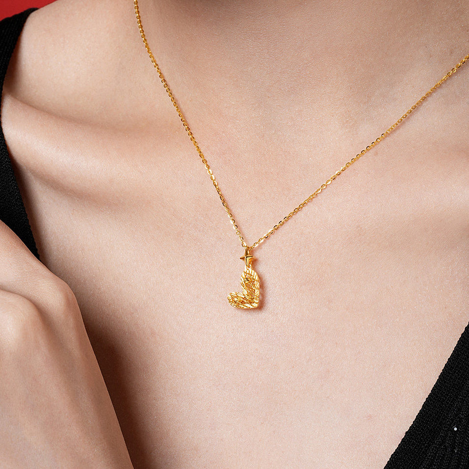 Dazzling Gold Series 24K Gold Beating Heart Pendant