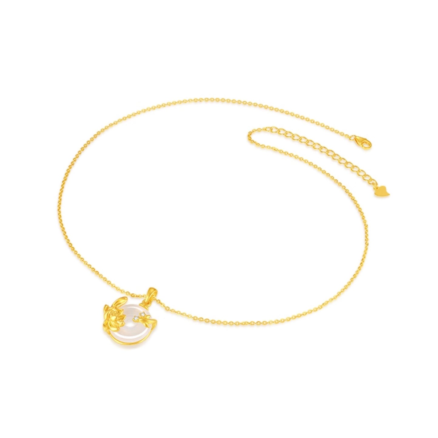 [Pre-sale] S925 Silver Blessing Lotus Chalcedony Ping An Buckle Necklace