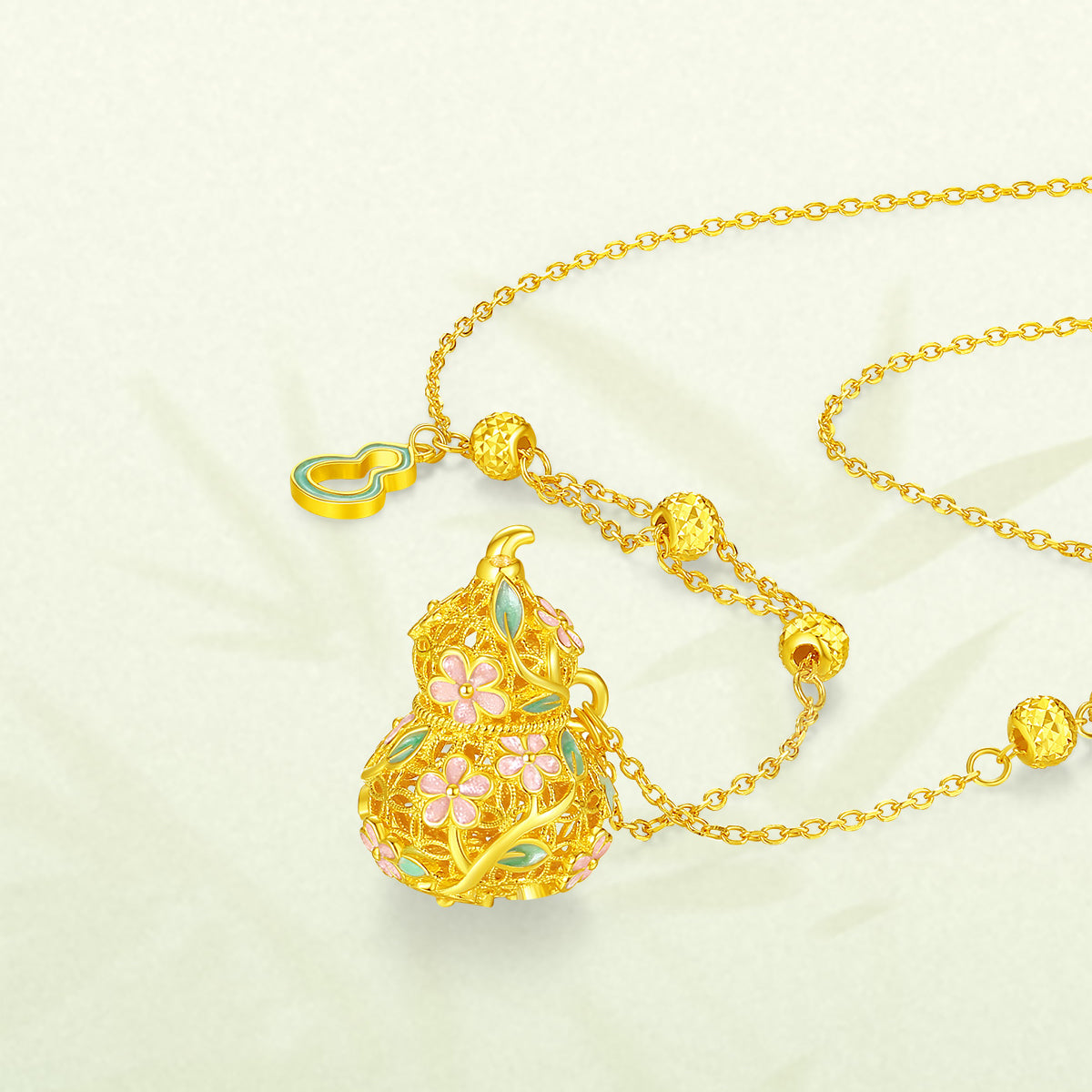 [Pre-sale] S925 Silver Enamel Hollow Filigree Gourd Necklace