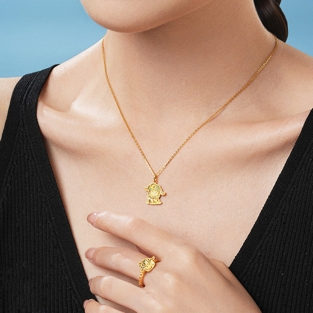 Baudelaire Sheep & Friends Co-branded Series 24K Gold Lucky Star Sheep Pendant
