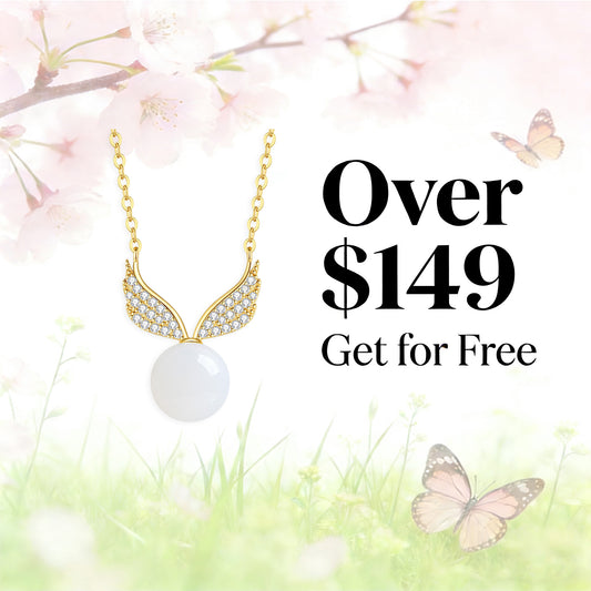 Gold Plated Silver Chalcedony Wings of Hope Necklace