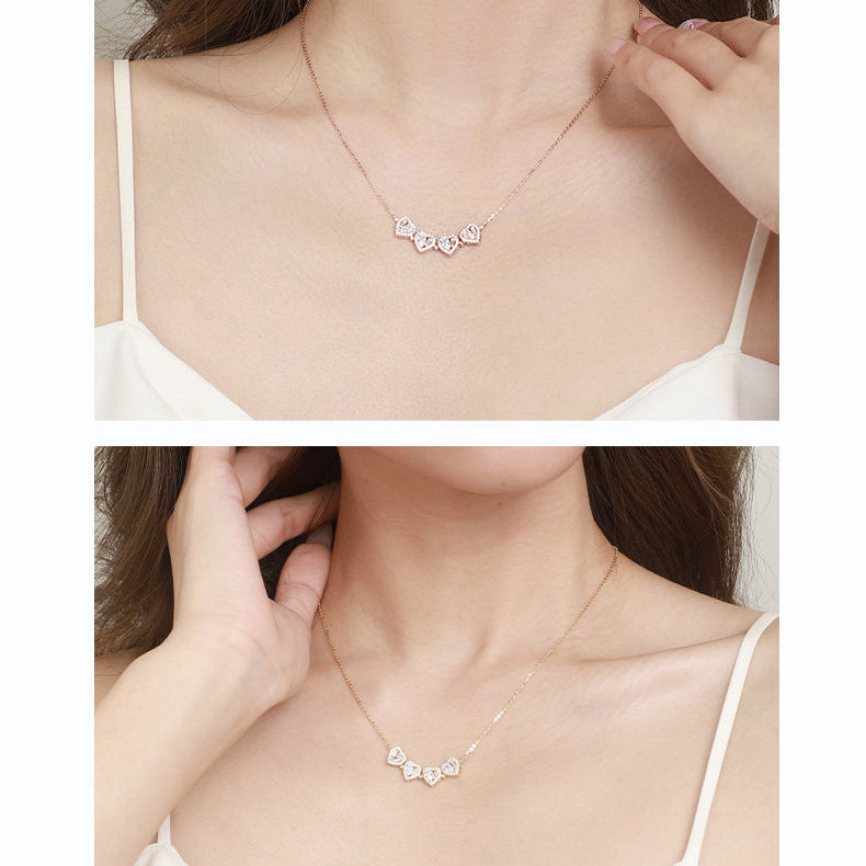 Gold Plated Silver Zircon Transformable Clover Necklace