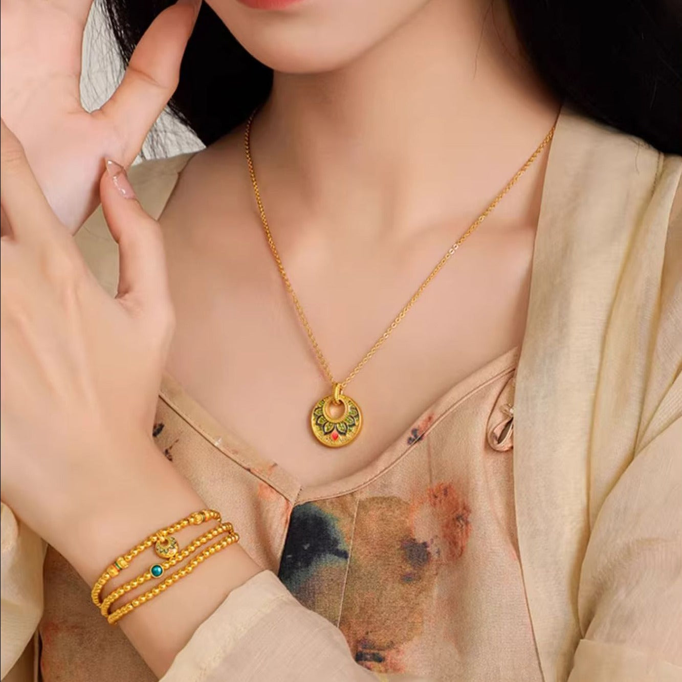 Chinese Cultural Relics Series 24K Gold Bodhisattva Lotus Base