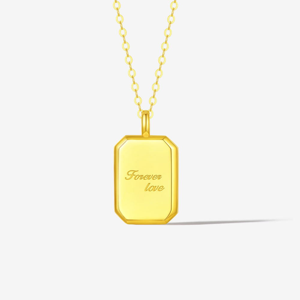 18K Gold Square Suger Love Gold Necklace Pendant