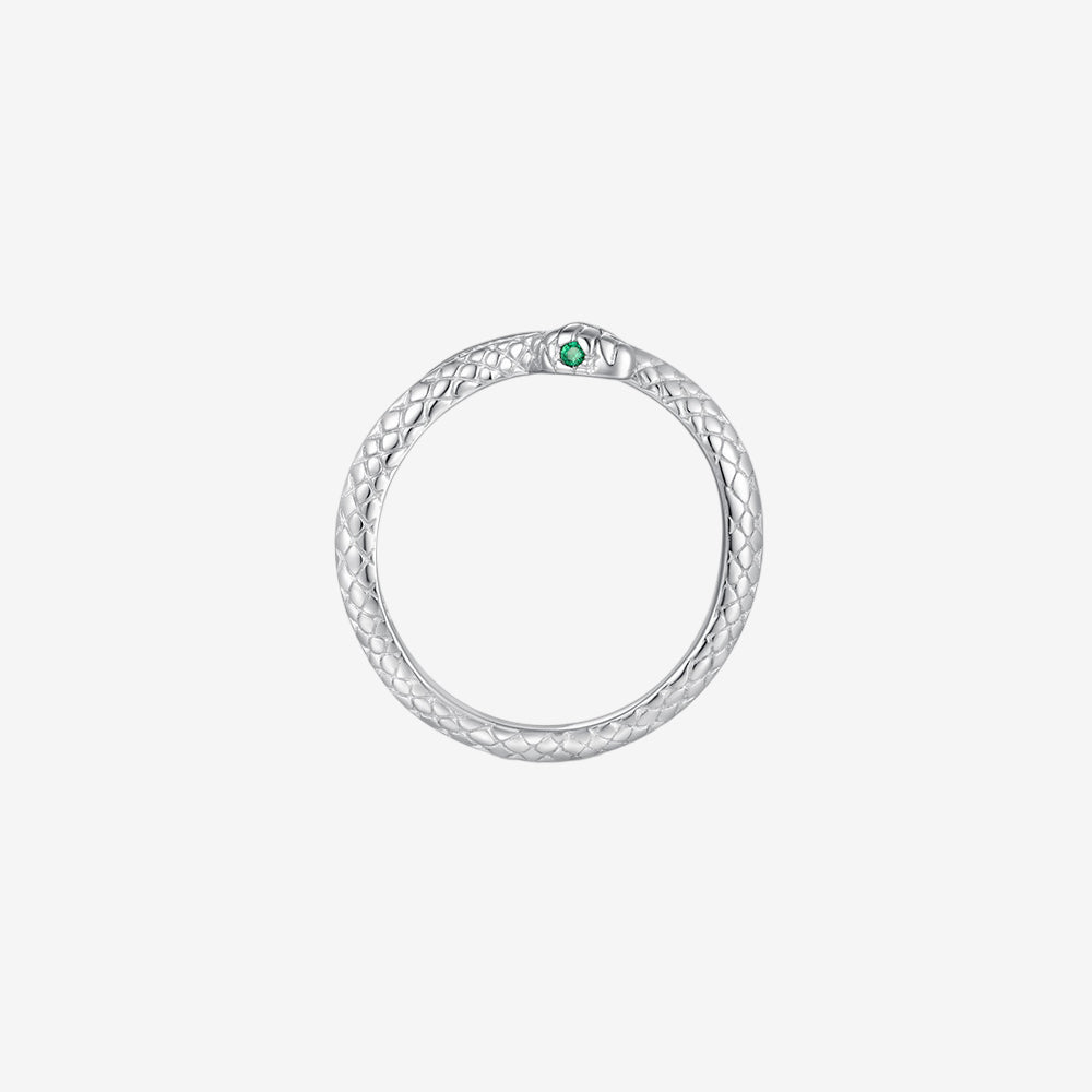 S925 Silver Zircon Snake Ring