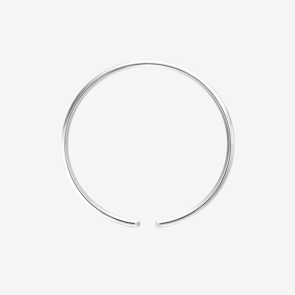 [Pre-sale] S990 Silver Wave Brushed Open Bangle
