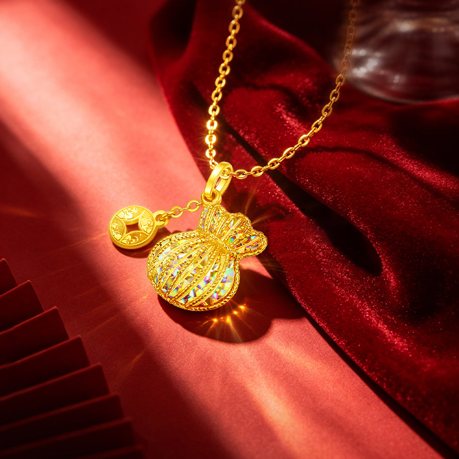 [Pre-sale] Dazzling Gold Series 24K Gold Wealth-Attracting Money Bag Pendant