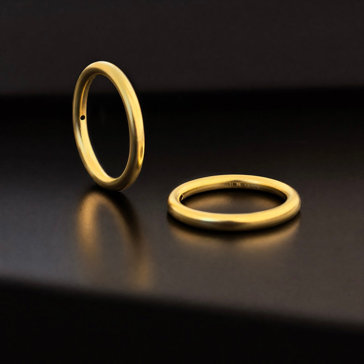 24K Gold Matte-Finish Plain Band Ring