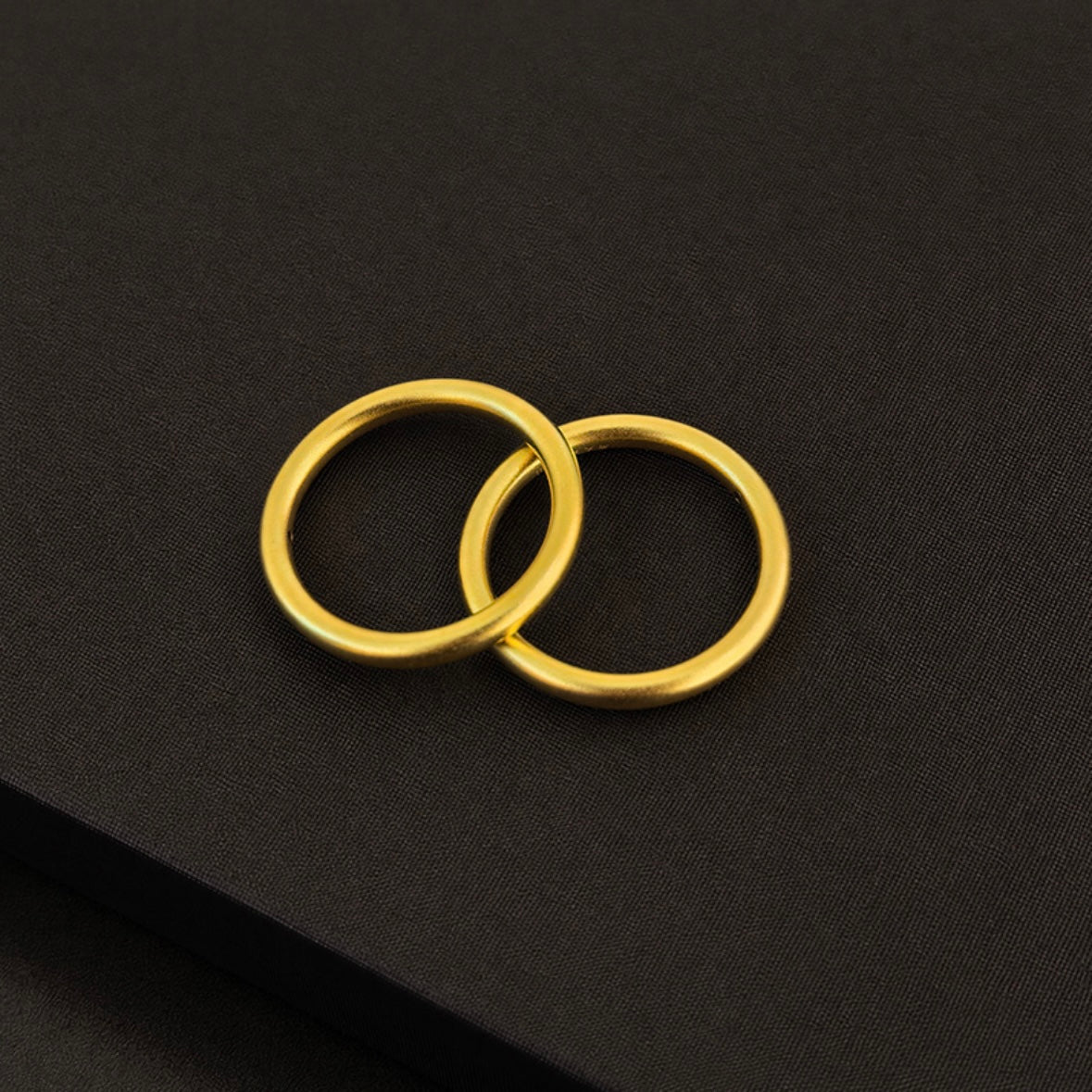 24K Gold Matte-Finish Plain Band Ring