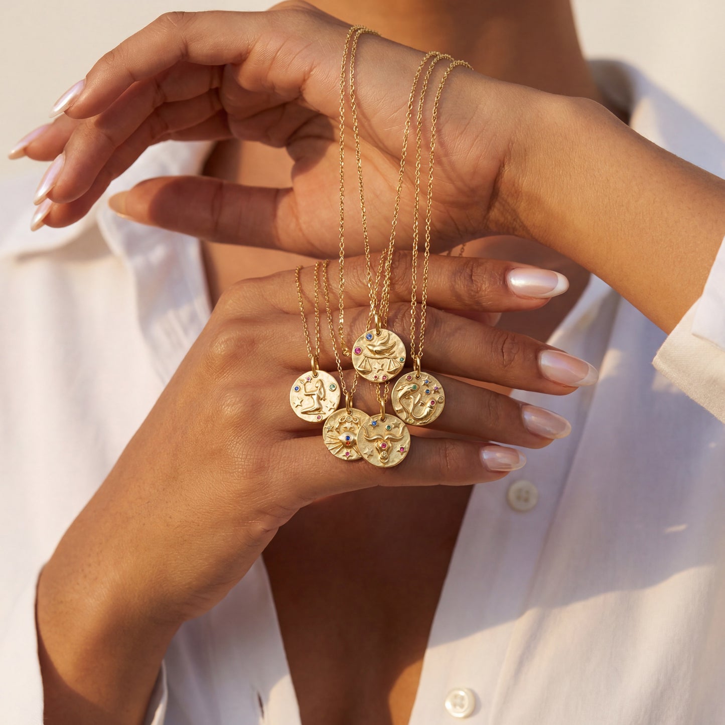 Silver Vintage Zodiac Signs Necklace