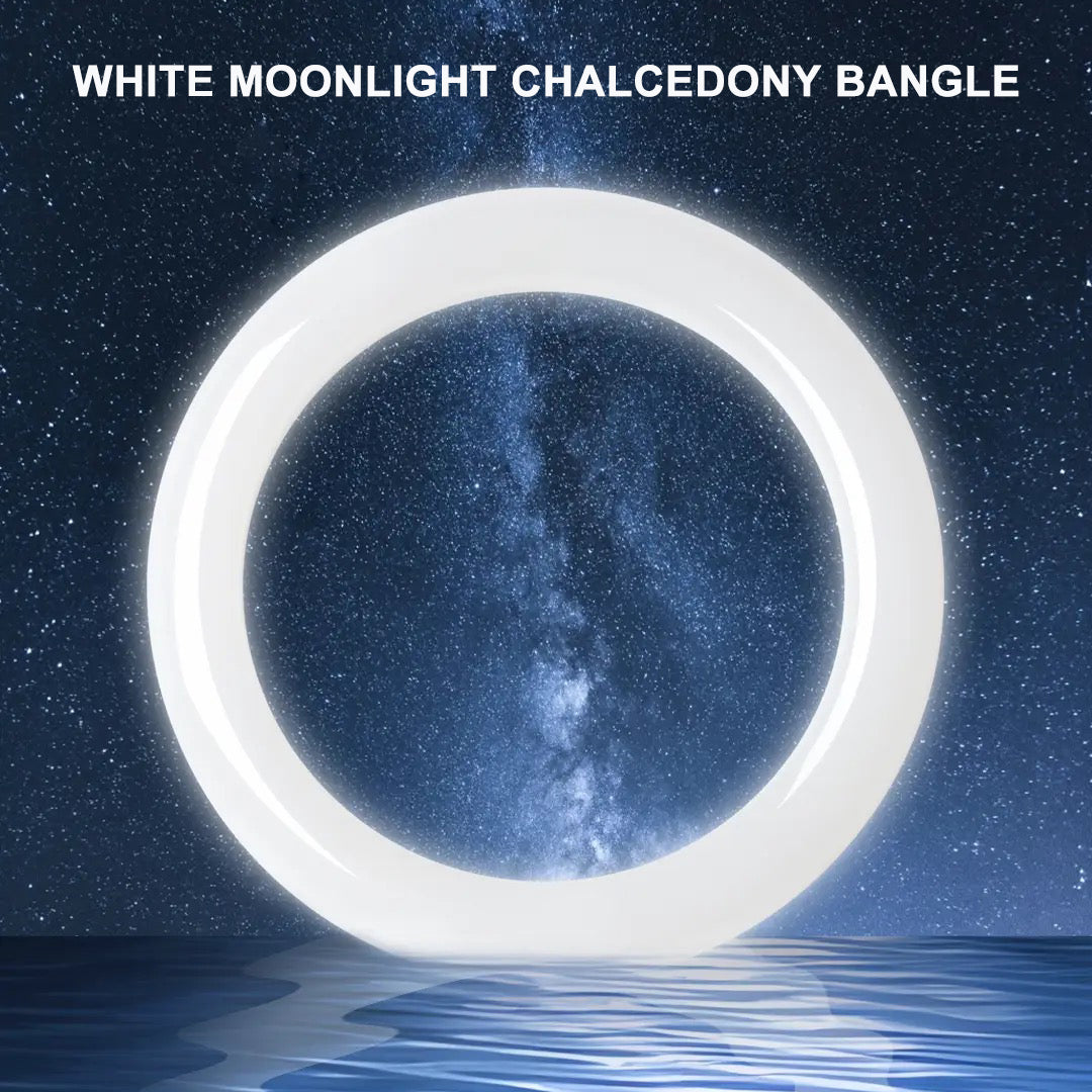 White Moonlight White Chalcedony Jade Bangle