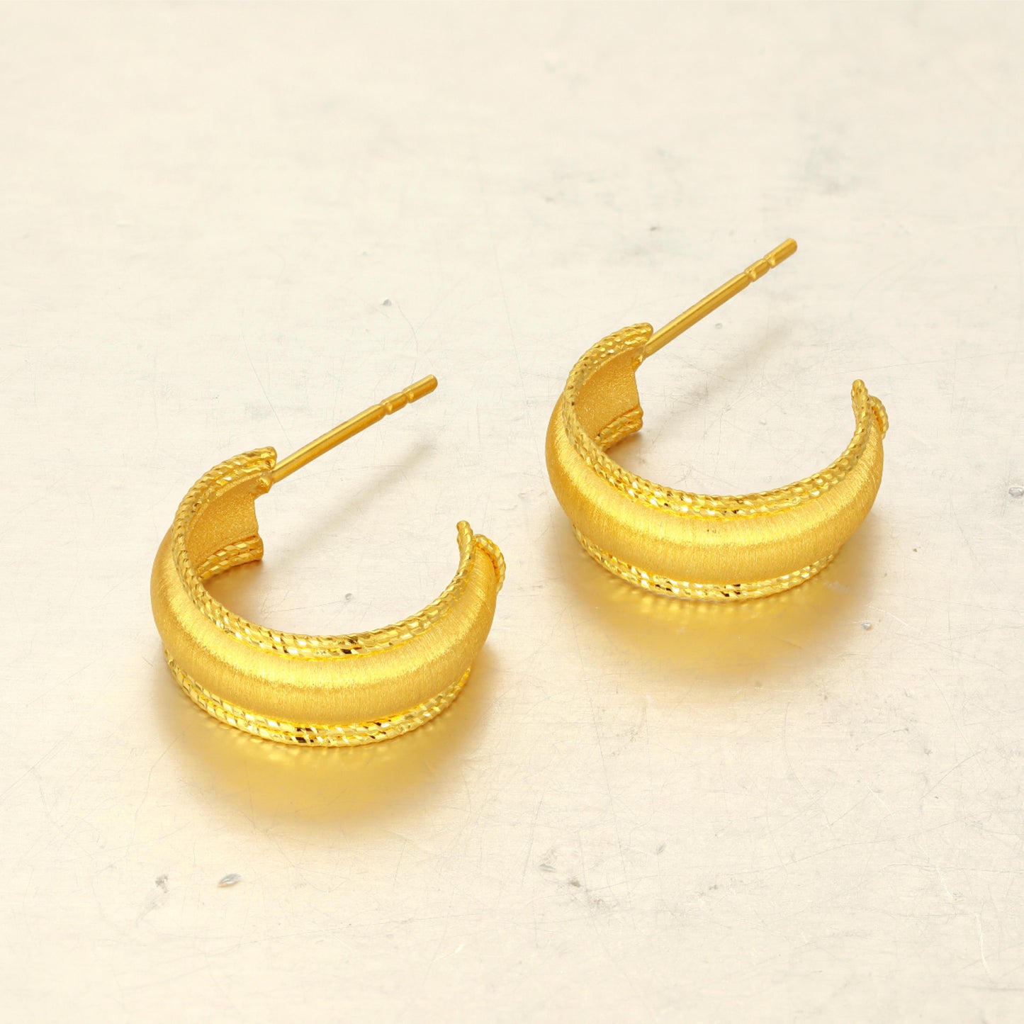 24K Gold Hoop Earrings