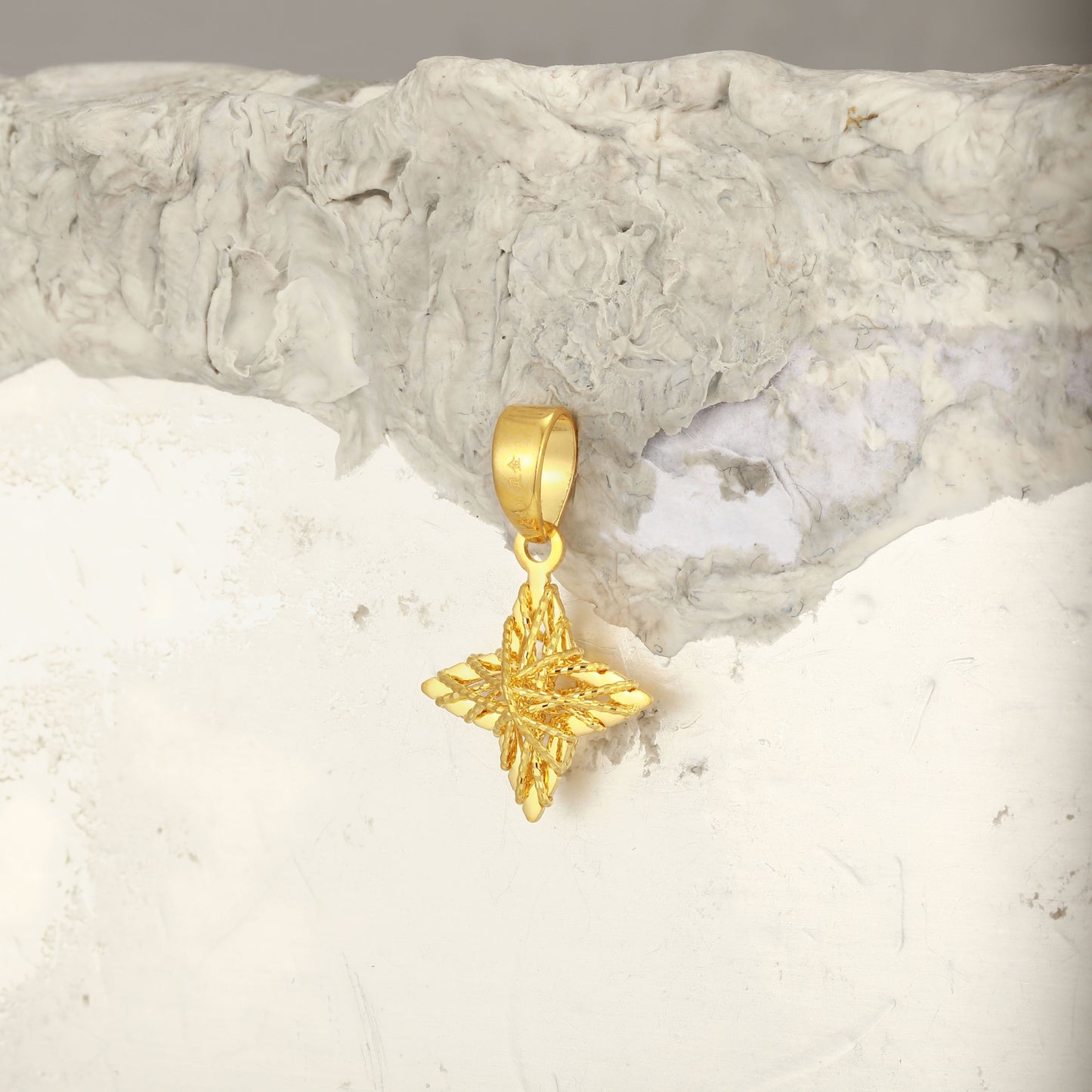 24K Gold Star Necklace Pendant