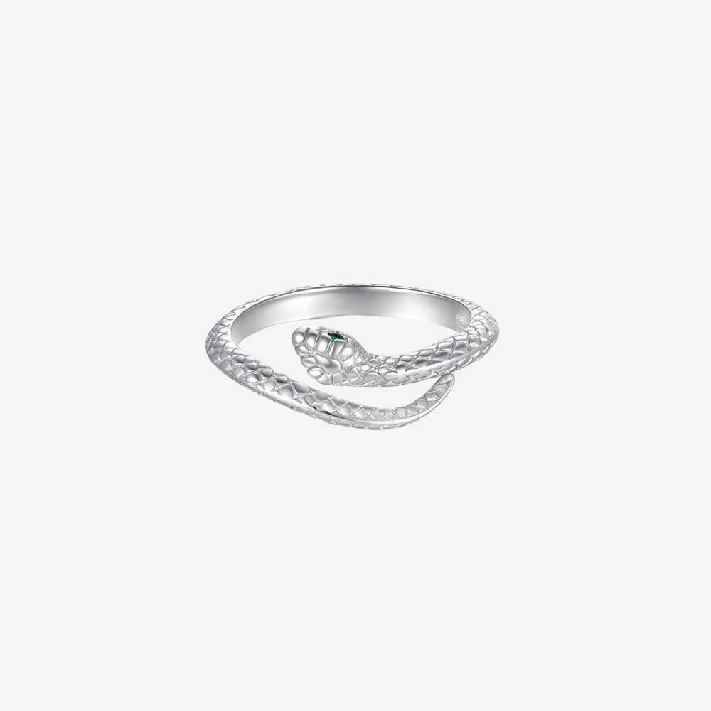 S925 Silver Zircon Snake Ring