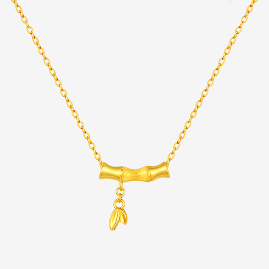 24K Gold Bamboo Pendant