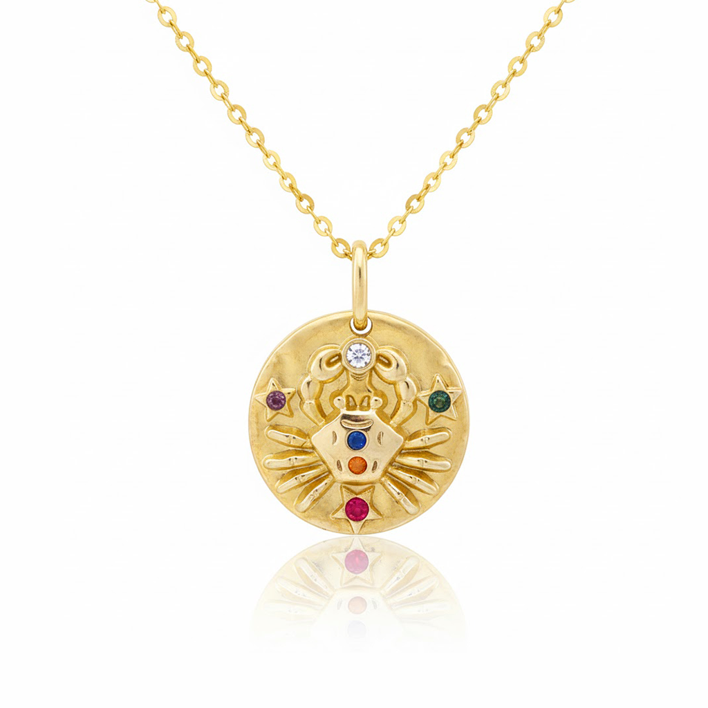 Silver Vintage Twelve Constellations Zodiac Signs Necklace