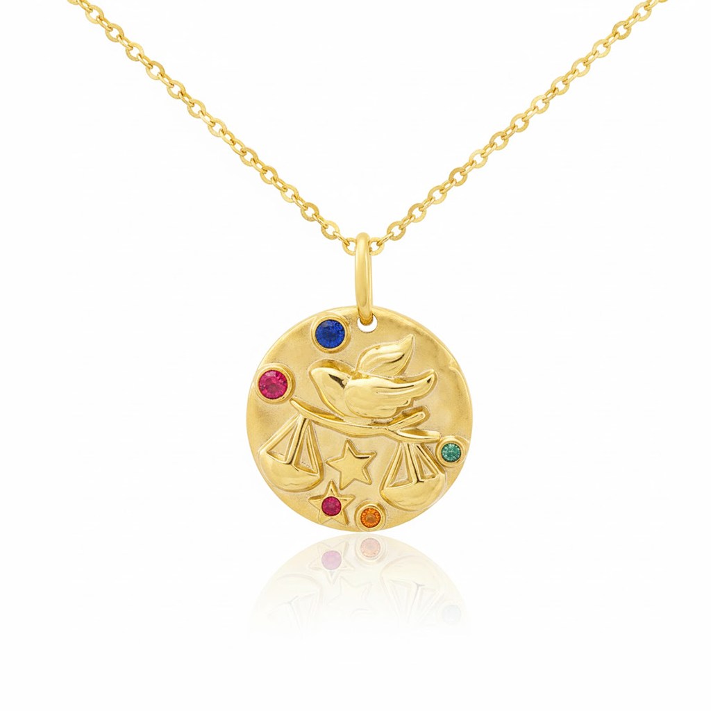 Silver Vintage Twelve Constellations Zodiac Signs Necklace