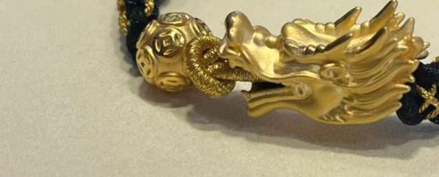 Customized 24K gold AU999 dragon head bracelet for Umme