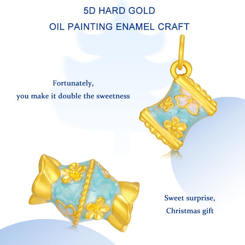 【Pre-sale】 Art Garden Series 24K Gold Enamel Christmas Candy Charm