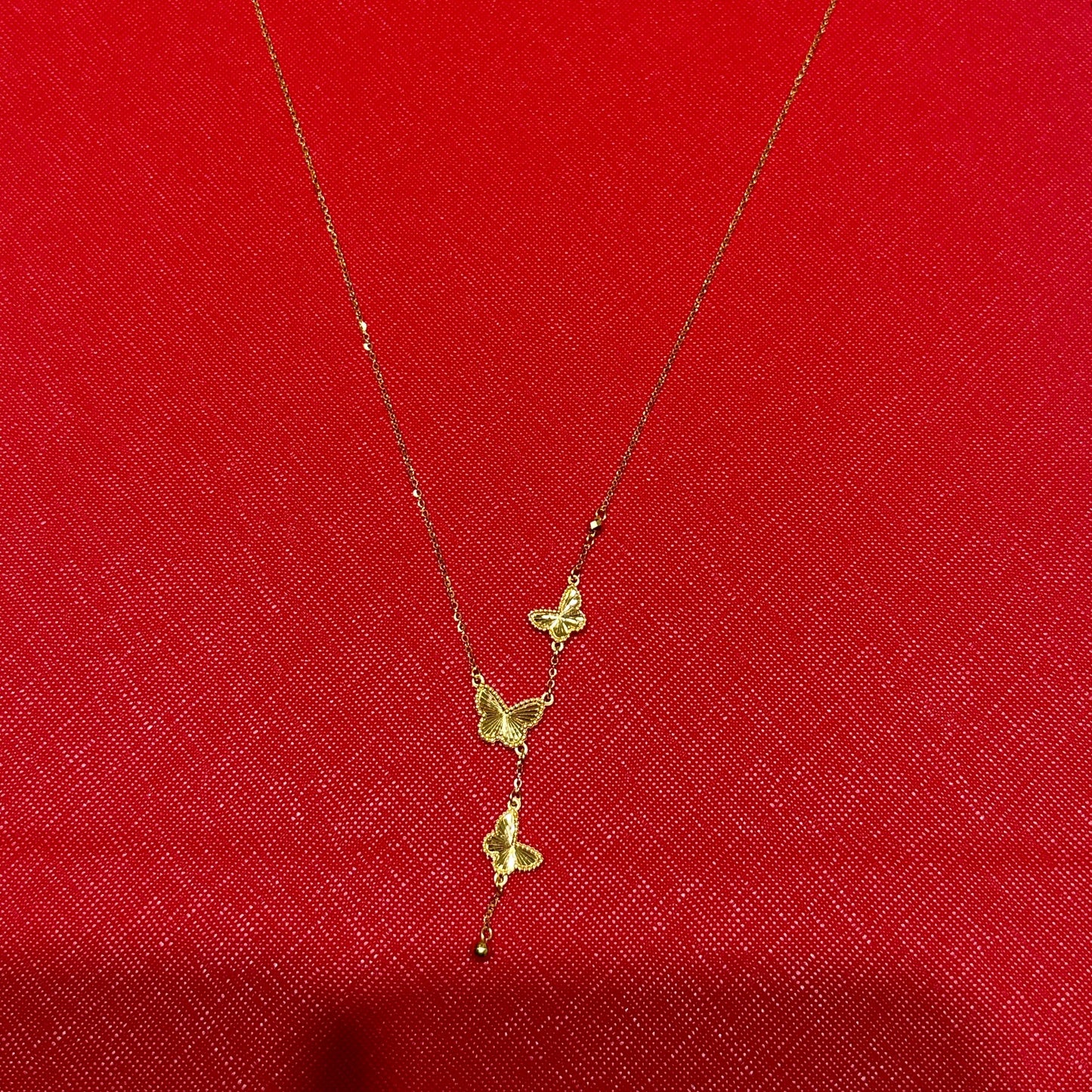 AU999 24K Gold Butterfly Necklace