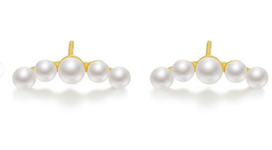 Silver Multiple Pearl Earring