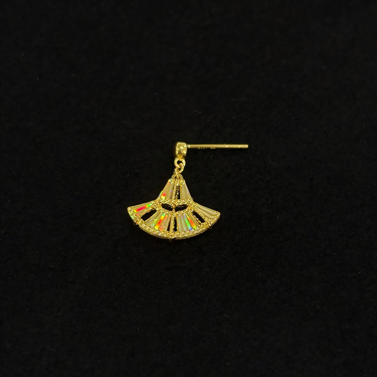 [Pre-sale] Dazzling Gold Series 24K Gold Feather Fan Drop Earrings