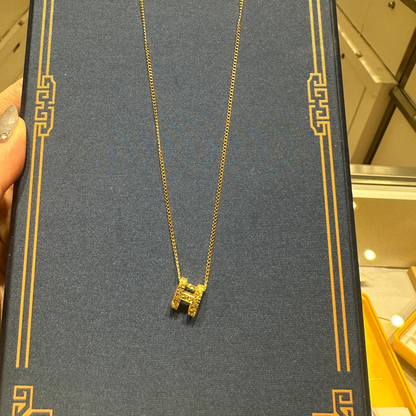 24K Gold H Necklace