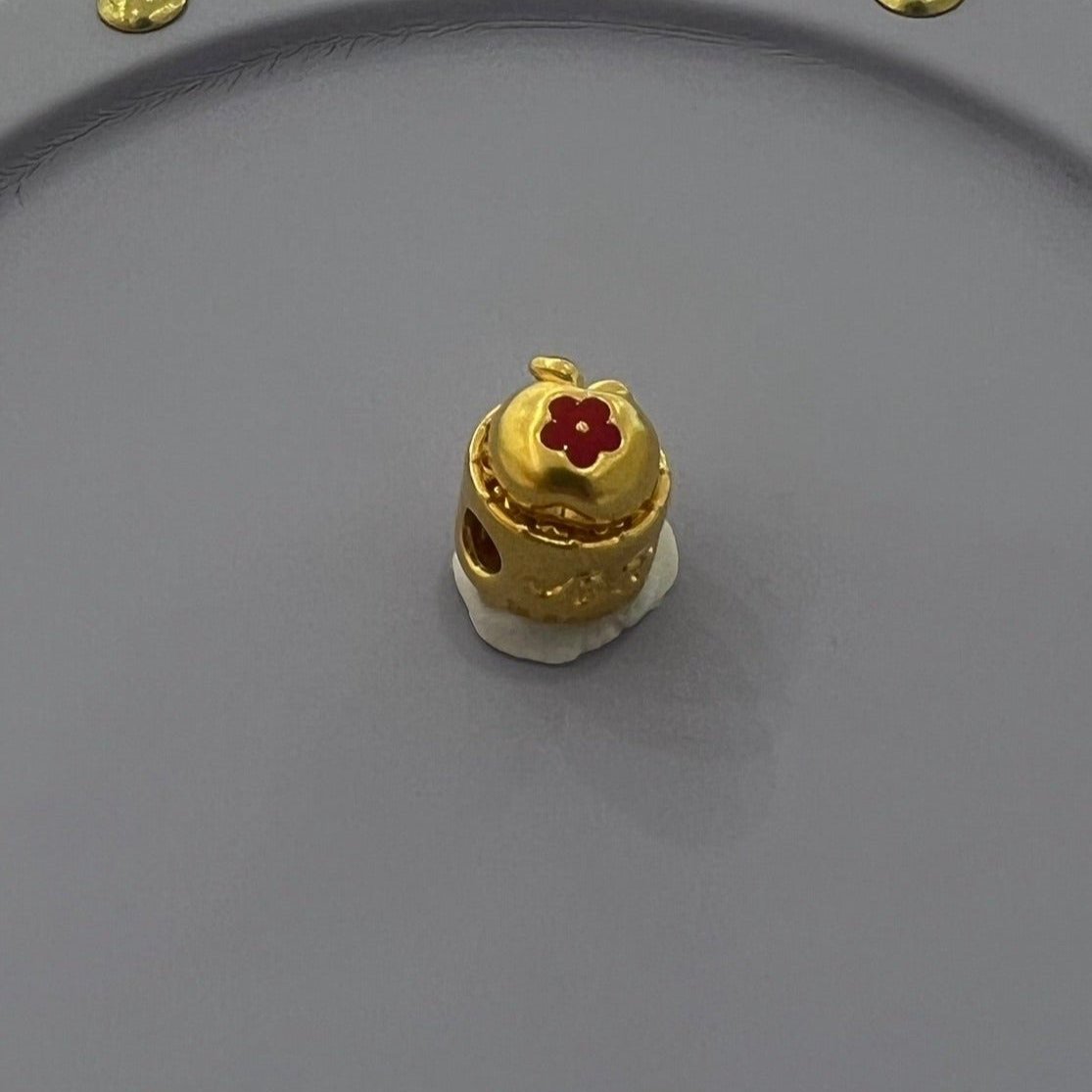 24K Gold Rotatable Apple Charm