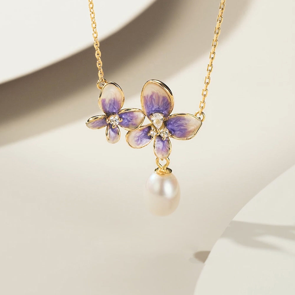 [Pre-sale] S925 Silver Pearl Wisteria Flower Shining Jewelry set