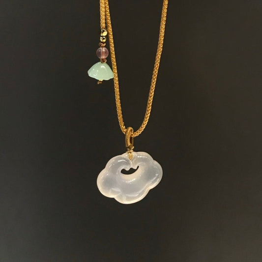 Ruyi Peace Lock Chalcedony Necklace Pendant