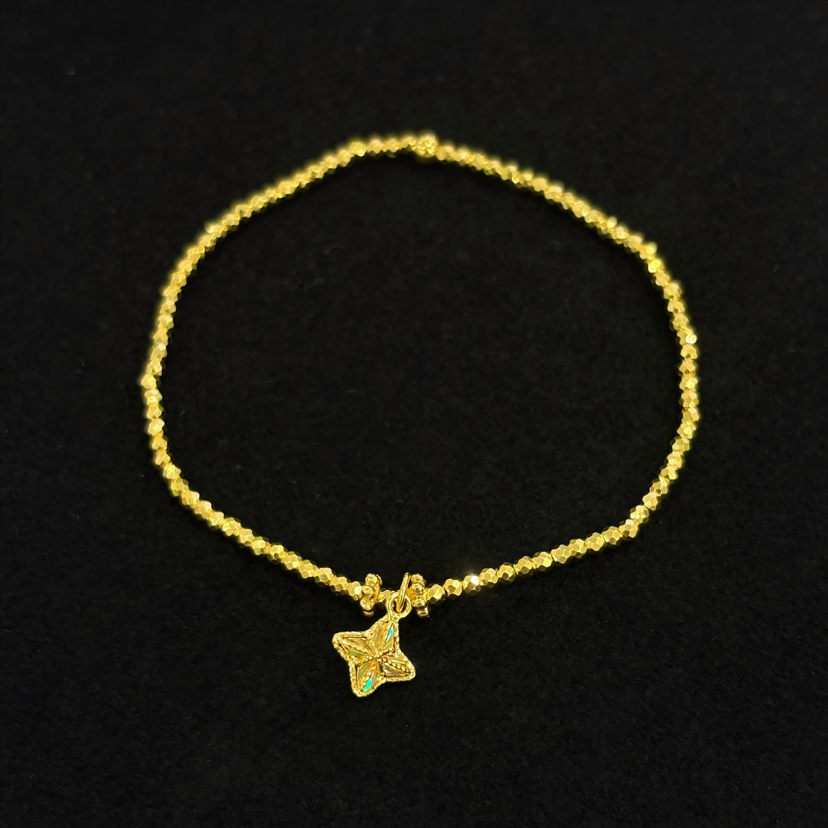 [Pre-sale] Dazzling Gold Series 24K Gold Clover Disco Ball Beaded Bracelet