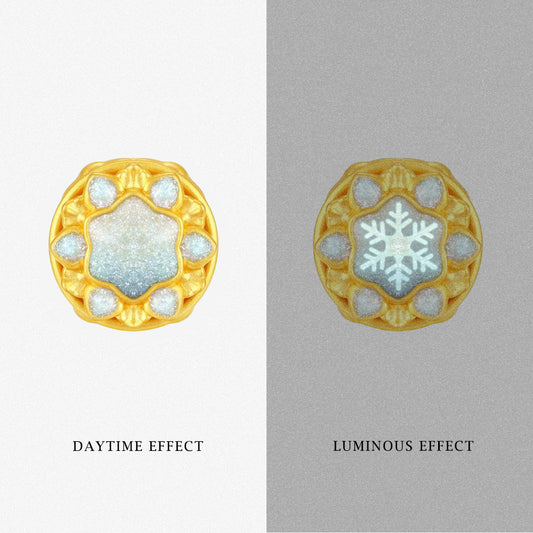 24K Gold Luminous Enamel Rotating Snowflake Charm