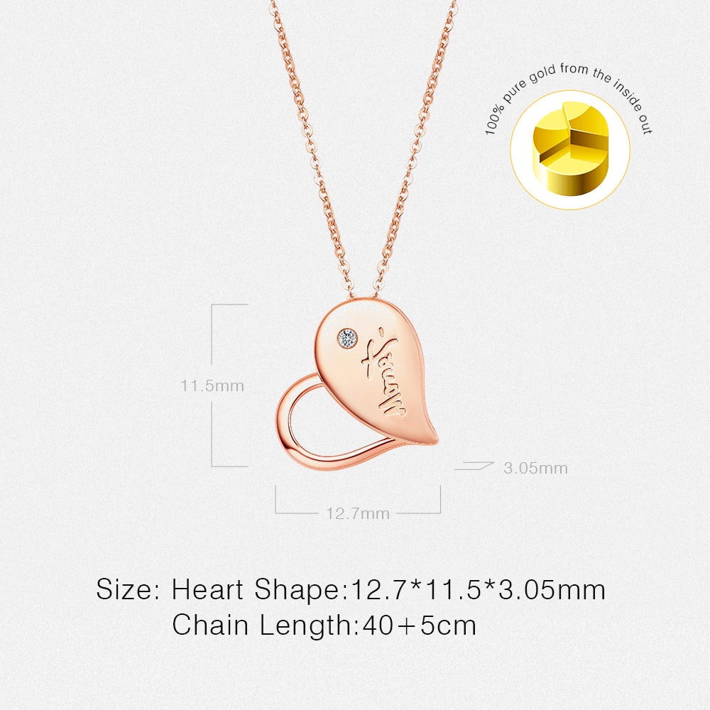 Monet Garden Series 18K Gold Diamond Tulip Heart Double Change Necklace