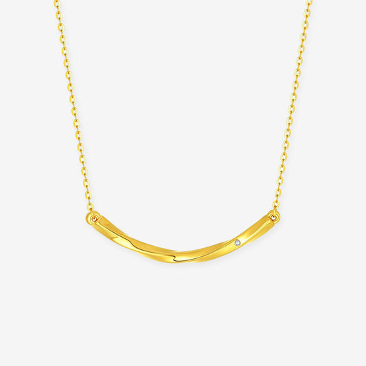 24K Gold Diamond Mobius O-chain Necklace