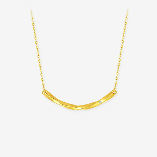 24K Gold Diamond Mobius O-chain Necklace