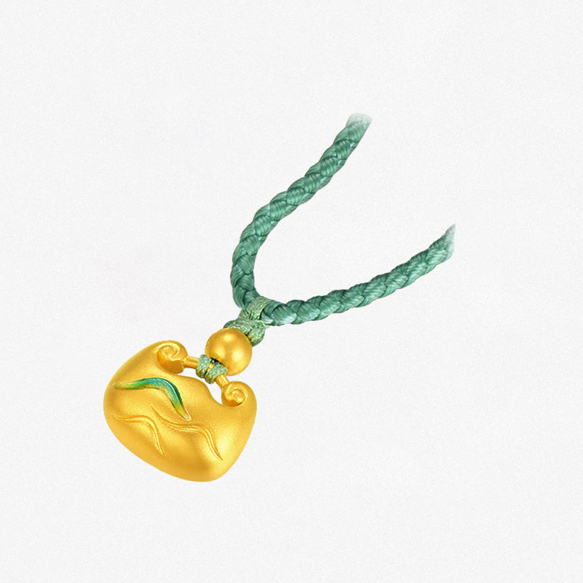 A Grand Panorama of Rivers and Mountains Series 24K Gold Lucky Bag Nacklace