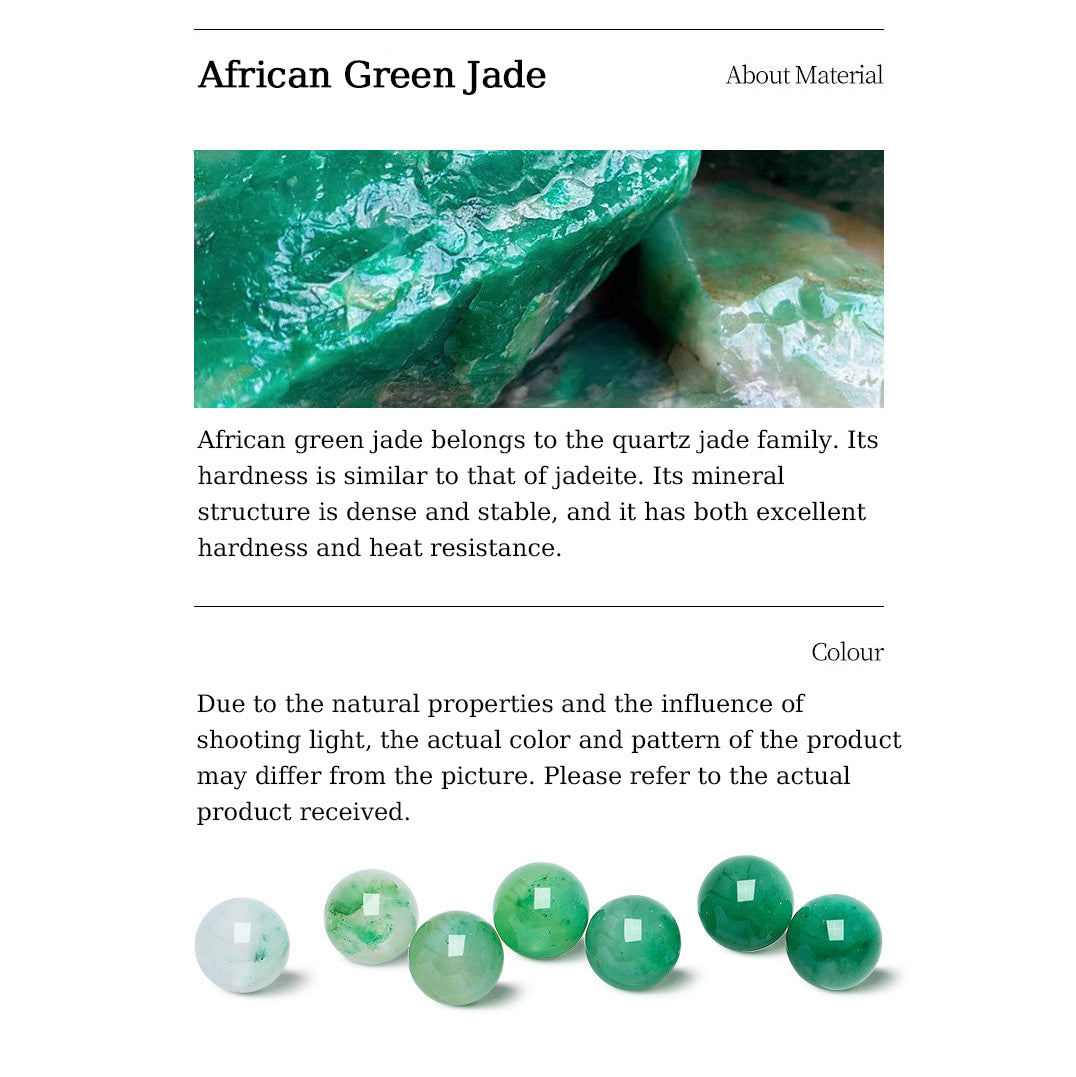 [Pre-sale] Natural African Green Jade Happiness Bean Necklace