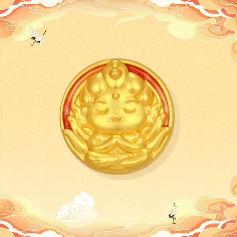 Buddha Series 24K Gold Thousand-Handed Avalokitesvara Bodhisattva Charm