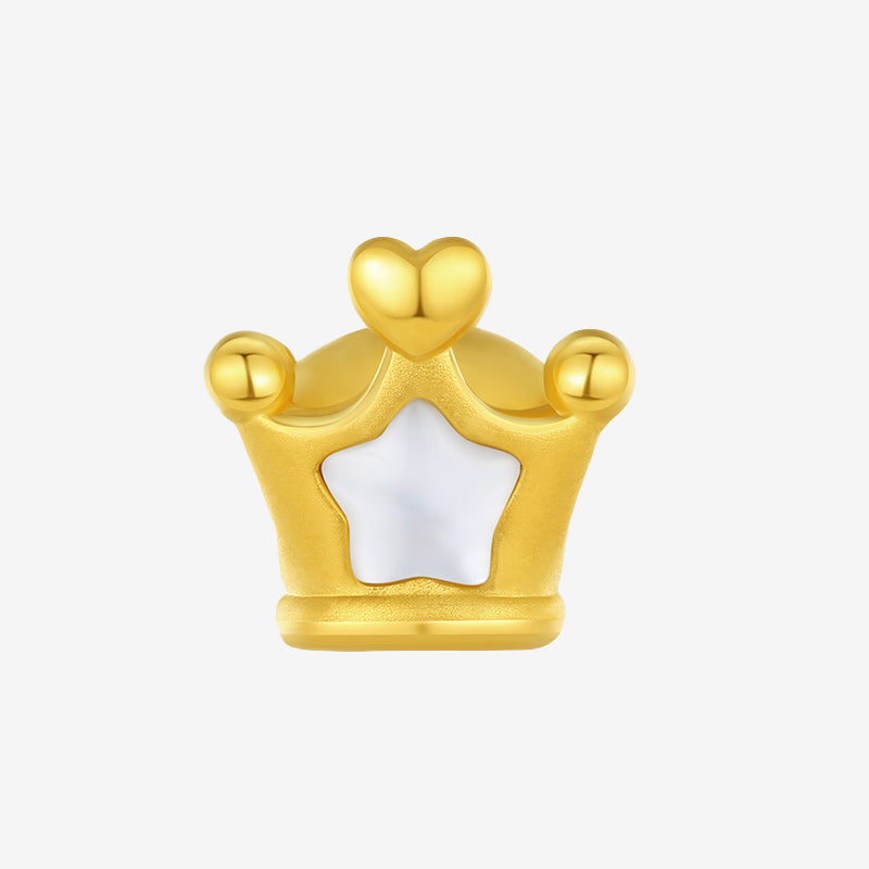 24K Gold Shell Little Crown Charm