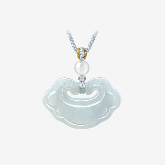 Jadeite Ruyi Peace Lock Necklace Pendant