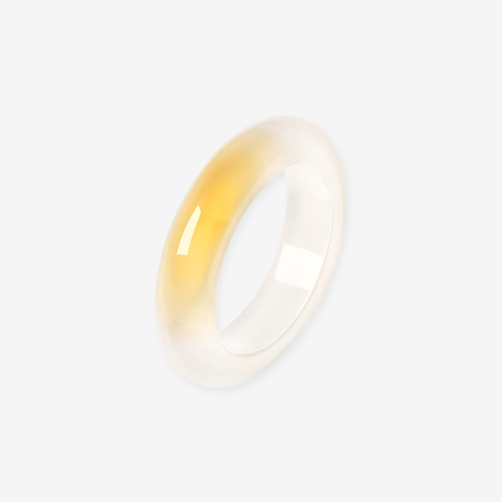 Natural Honey-colored Moonlight Chalcedony Ring