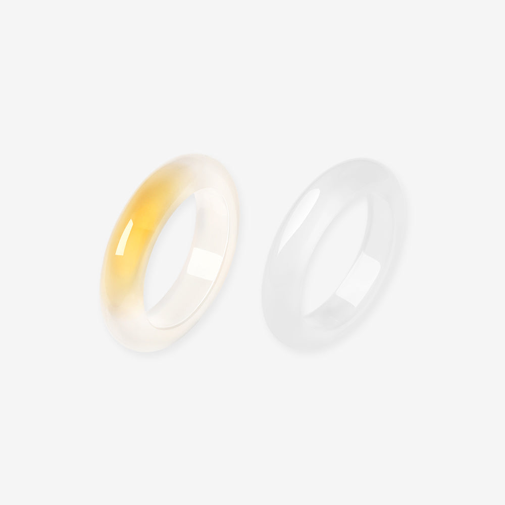 Natural Honey-colored Moonlight Chalcedony Ring