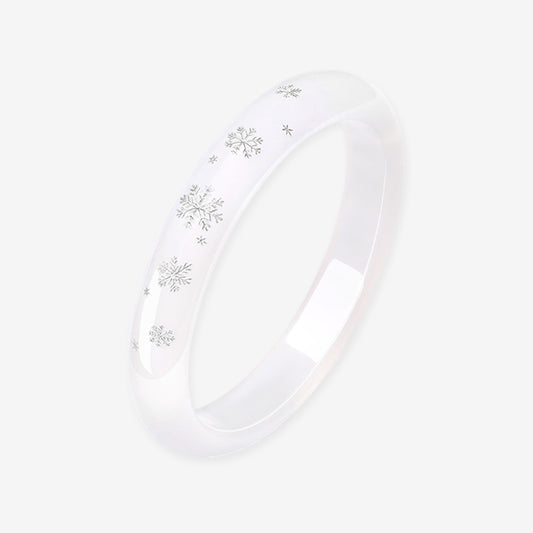 [Pre-sale] Butterfly Snowflake White Moonlight Chalcedony Bangle