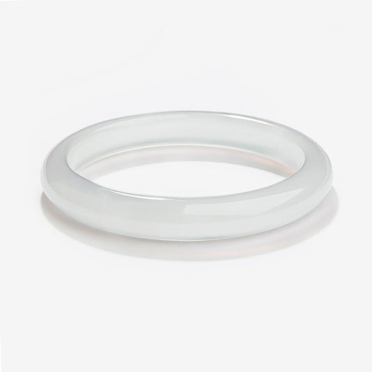 White Moonlight White Chalcedony Jade Bangle