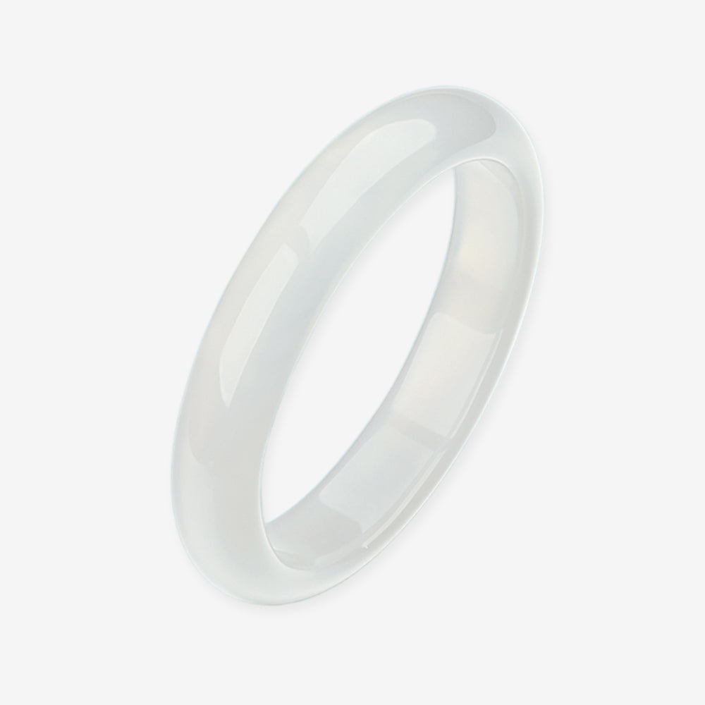 White Moonlight White Chalcedony Jade Bangle