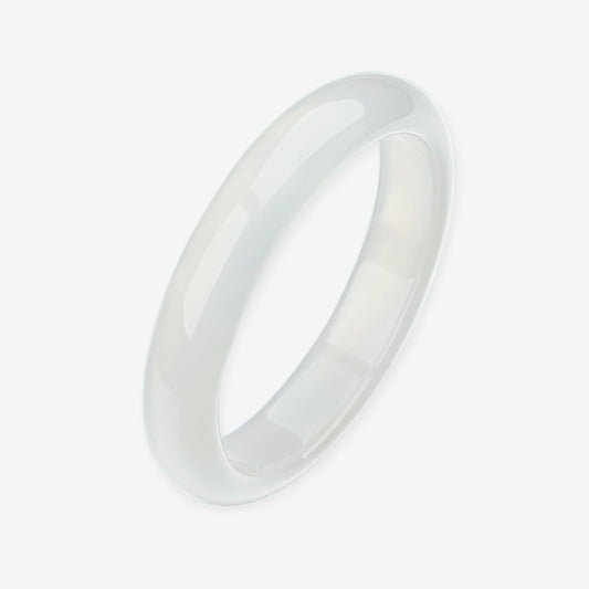 White Moonlight White Chalcedony Jade Bangle