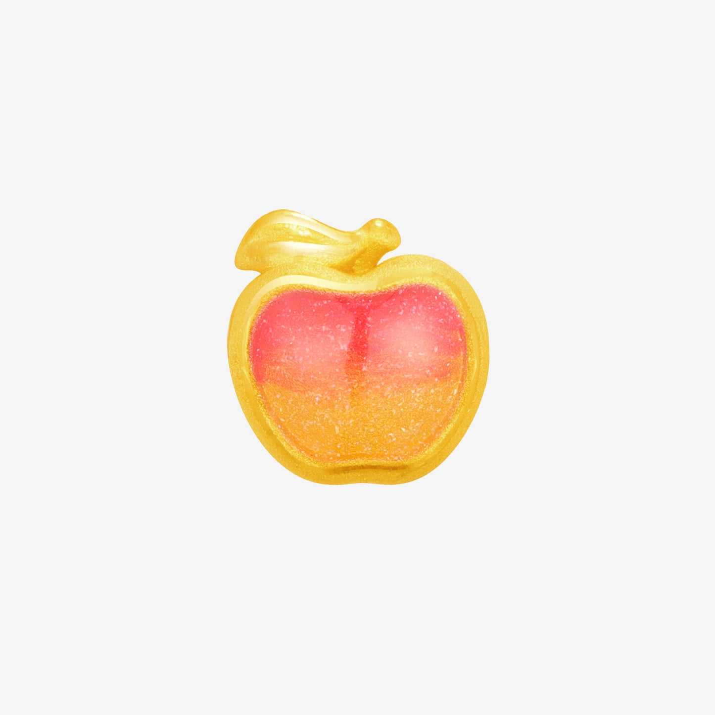 Children's Series 24K Gold Enamel Cute Apple Charm