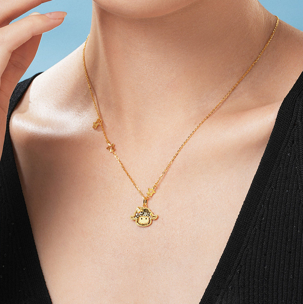 [Pre-sale] Baudelaire Sheep & Friends Co-branded Series 24K Gold Sparkling Sheep Necklace