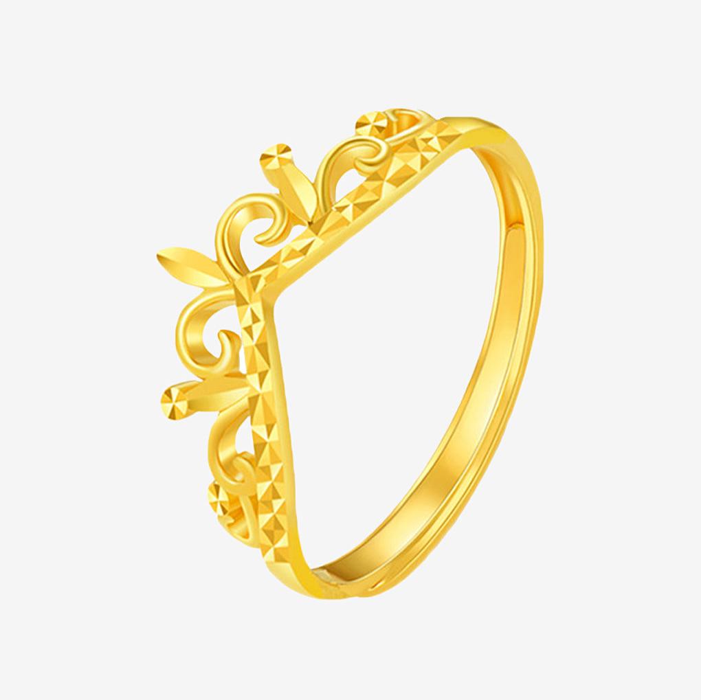 24K Gold Princess Crown Ring